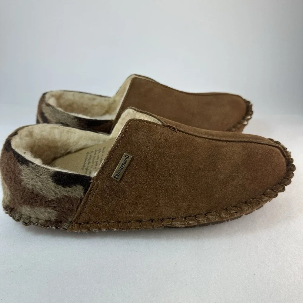 BEARPAW Marc Slippers Men's Size 9 Hickory Suede Sheepskin Lined New In Box